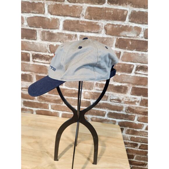 Corvette Hat Cap Navy Gray Adjustable Strap Back Flag Logo Open Road Brand - Picture 2 of 7